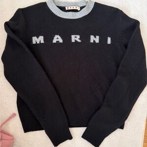 Marni Black and Gray Crew Neck Sweater
